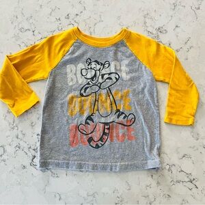 Disney Jumping Beans Tigger Bounce Long Sleeve Raglan Tee T-Shirt Size 3T Pooh